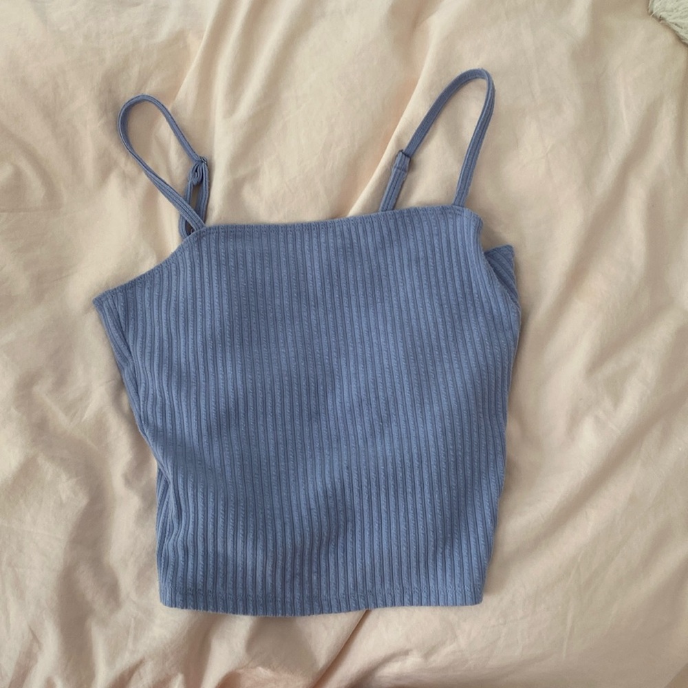 hollister ribbed periwinkle tank top